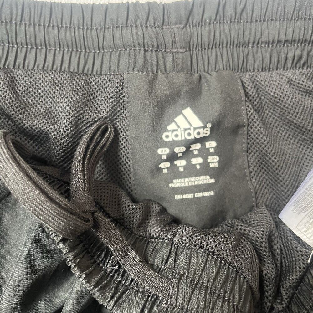 Adidas Vintage 00s Y2K Black Windbreaker Track Sweat Pants Mens M AZF001 Lined - Picture 4 of 9